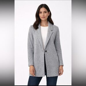 Rachel Zoe Hygge Cocoon Boiled Wool Blend Over One Button Coat Grey Medium